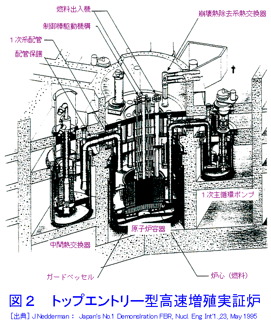 図２  トップエントリー型高速増殖実証炉