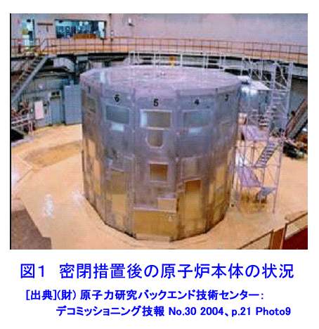 図１  密閉措置後の原子炉本体の状況