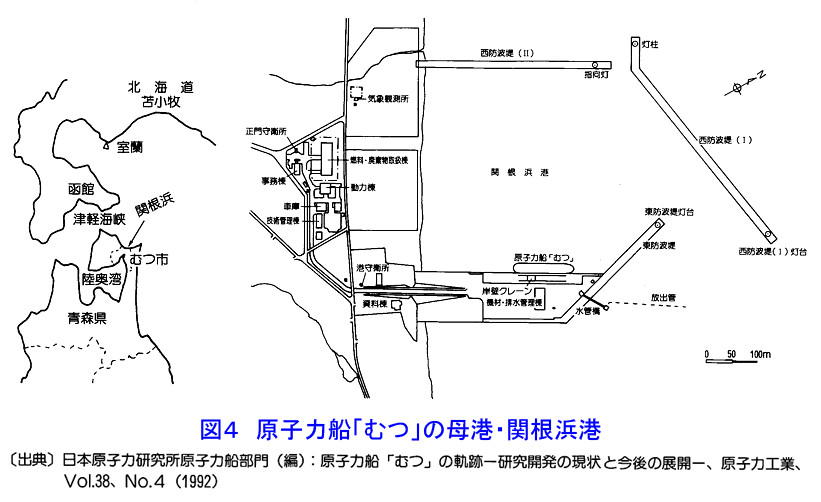 図４  原子力船「むつ」の母港、関根浜港