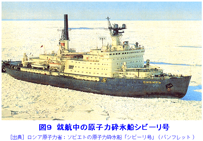 図９  就航中の原子力砕氷船シビーリ号