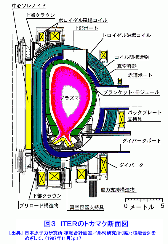 図３  ITERのトカマク断面図