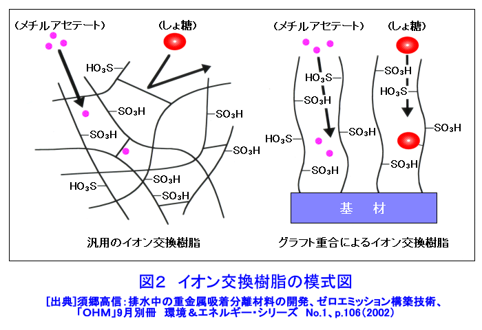 図２  イオン交換樹脂の模式図