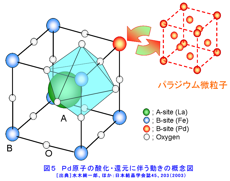 図５  Pd原子の酸化・還元に伴う動きの概念図