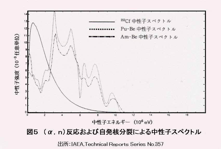 図５  （α，n）反応および自発核分裂による中性子スペクトル