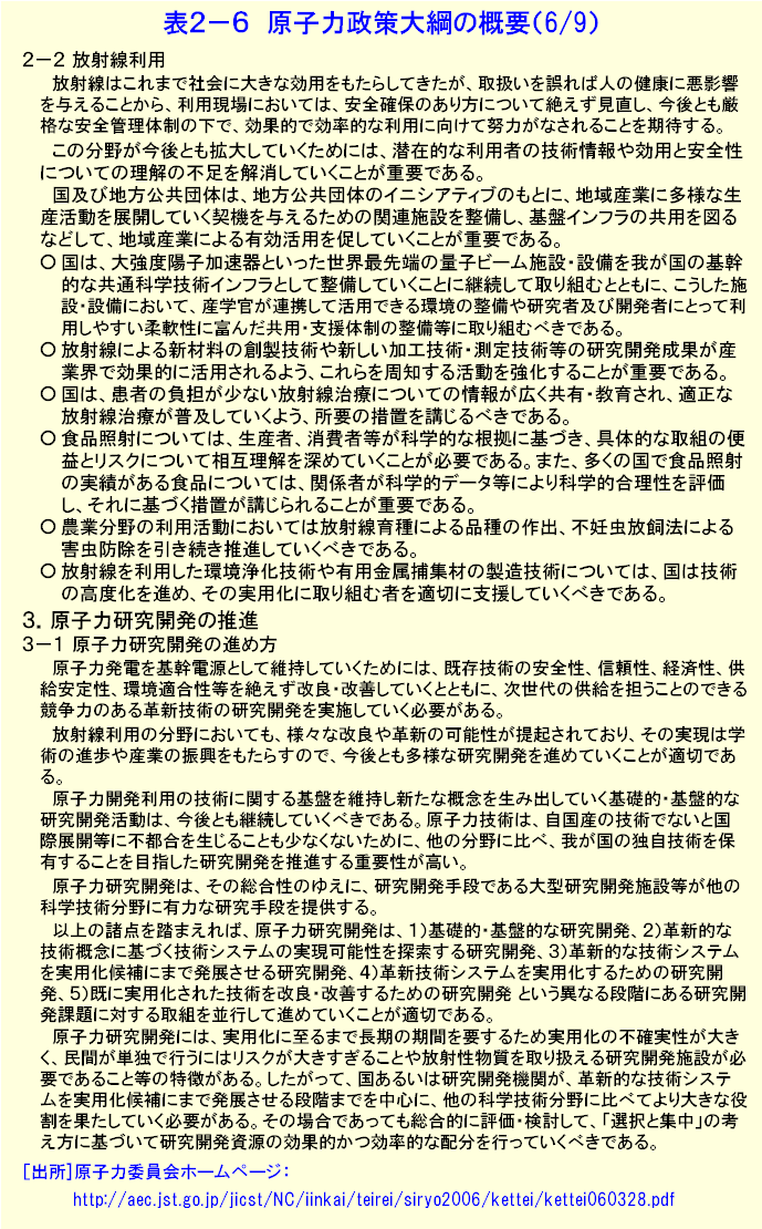 表２-６  原子力政策大綱の概要（6/9）