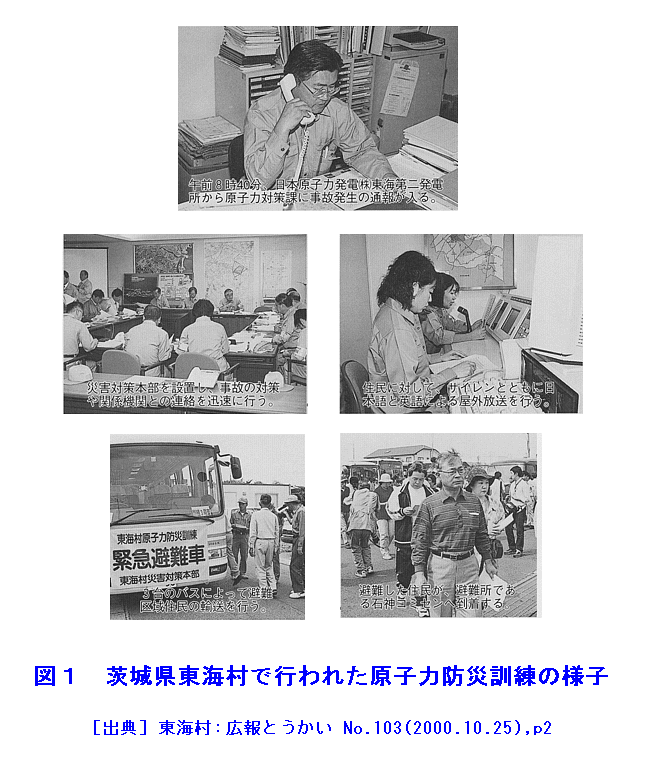 図１  茨城県東海村で行われた原子力防災訓練の様子