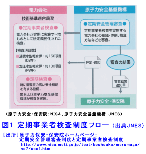 図１  定期事業者検査制度フロー(出典　JNES)
