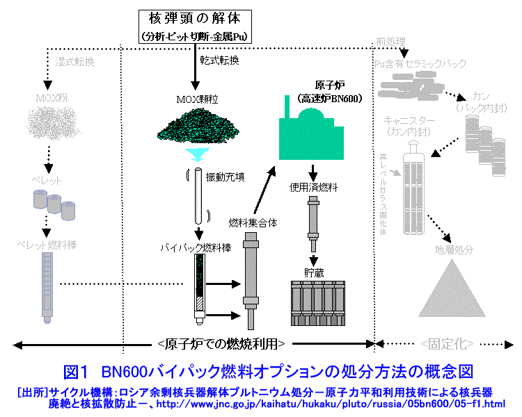 ＢＮ６００バイパック燃料オプションの処分方法の概念図