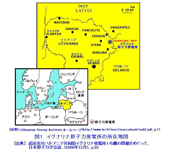 イグナリア原子力発電所の所在地図