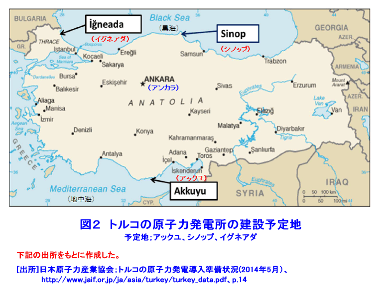 トルコの原子力発電所の建設予定地